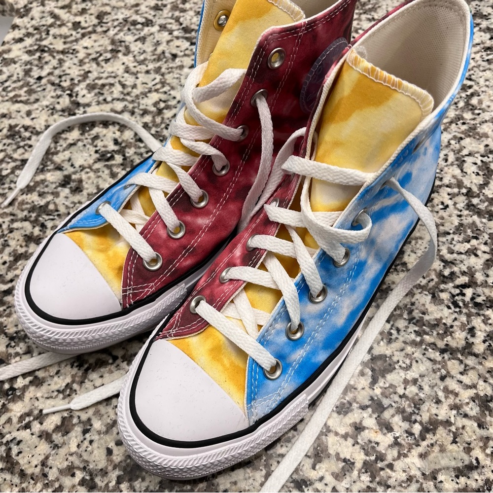 Converse Color Block Tie Dye Hi Top Sneakers
